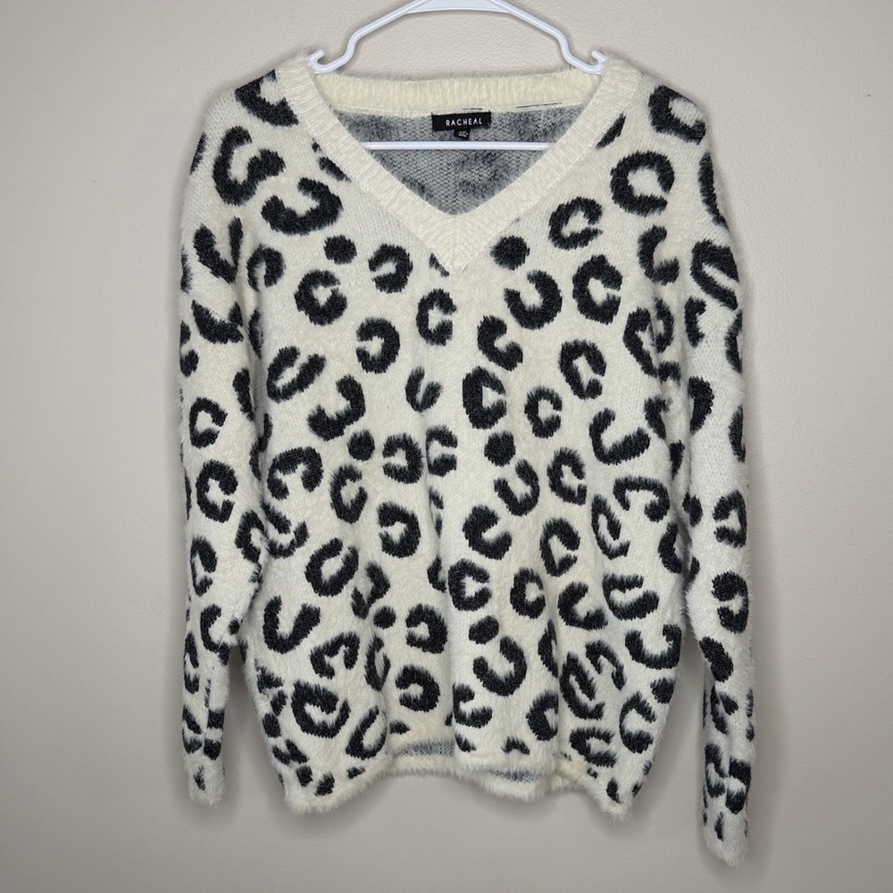 Rachel Black and Cream V-Neck Sweater